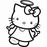 Kitty Hello Coloring Kids Pages Drawing Printable Angel Drawings Colouring Print Draw Cartoon Sheets Devil Tattoos Cute Color Easy Kid sketch template