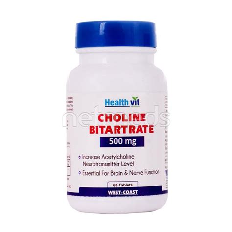 Buy Healthvit Choline Bitartrate 500 Mg Tablets 60 S