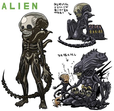 Alien Queen Chestburster Facehugger And Xenomorph