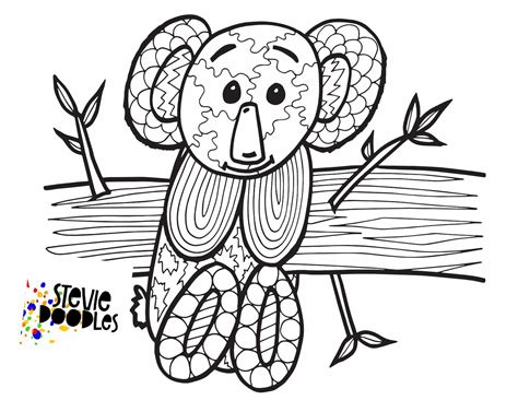 koala  printable coloring page stevie doodles  printable