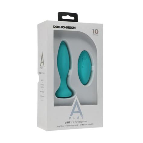 A Play Vibe Beginner Rechargeable Silicone Anal Plug With Remote Teal