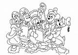 Coloring Mickey Mouse Friends Christmas Pages Disney Carol Clubhouse Colouring Caroling Baby Drawing Color Clipart Characters Book Minnie Kids Library sketch template