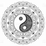 Yin Henna Jing Jang Decorative Mehndi Tatoo Pattern Mandalas sketch template