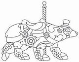 Carousel Steampunk Coloring Pages Urbanthreads Designs sketch template