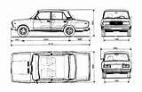 Lada 2107 Blueprints 1982 Sedan Car Templates sketch template