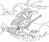 Witch Bruxa Colorir Fofa Supercoloring Lua Colorironline Worst Sorrindo Witchcraft sketch template