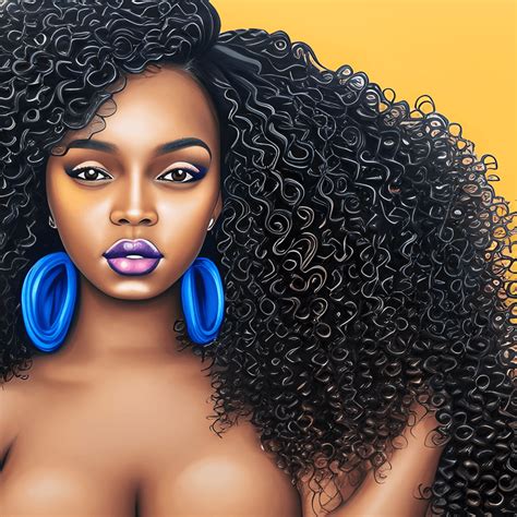 Vibrant Curvy Black Woman · Creative Fabrica
