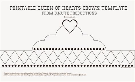 printable queen  hearts crown  printable  template