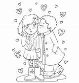 First Celebrates Youth Kiss Coloring Drawing Hand Young Preview Retro sketch template
