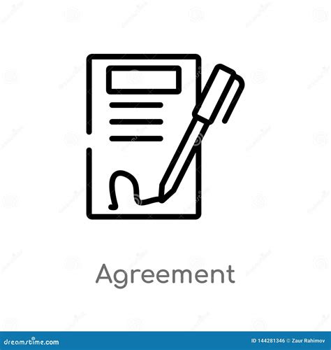 outline agreement vector icon isolated black simple  element