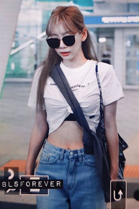 taeyeon reveals her abs in an all round flawless airport