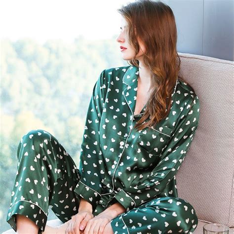 polka dot green silk pajama set  women cute pajama sets silk pajama set mens fashion