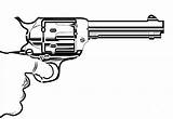 Outline Drawing Pistol Revolver Bigalbaloo Digital Cowboy Entwurf Beweis 8th Clipart Illustrationen sketch template