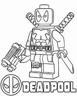Lego Coloring Deadpool Pages Minifigure Print Topcoloringpages Printable Movie Sheet Logo  sketch template