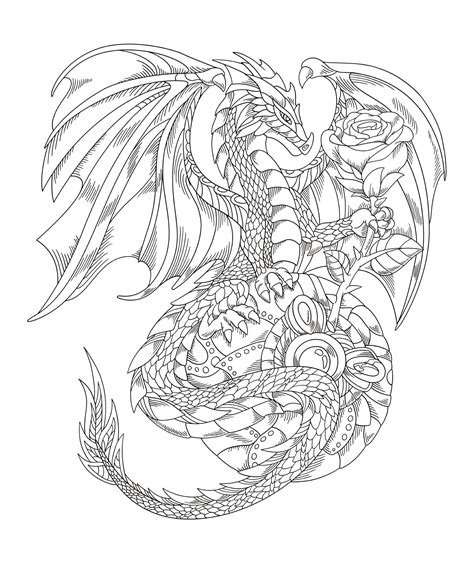 freebie friday    colorful dragons coloring page