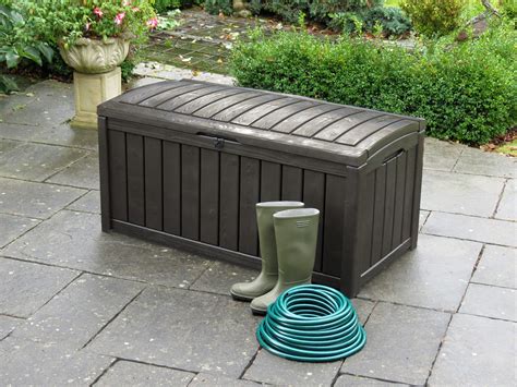 keter glenwood outdoor plastic storage box garden furniture brown