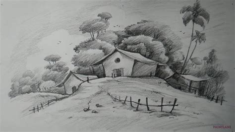 draw easy  simple landscape  beginners  pencil youtube