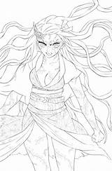 Anime Coloring Pages Sketch Nezuko Demon Slayer Line Kimetsu Drawings Yaiba Drawing Manga Base Color Girl Deviantart Sketches Wallpaper sketch template