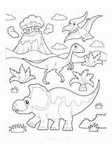 Dinosaur Coloring Pages Kids Printables Colouring Unicorn Scene Choose Board sketch template