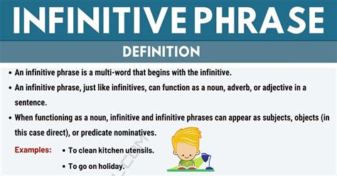 infinitive phrase definition  examples esl