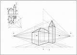 Prospettiva Disegnare Chiesetta Prosp Geometrico Prospettico sketch template