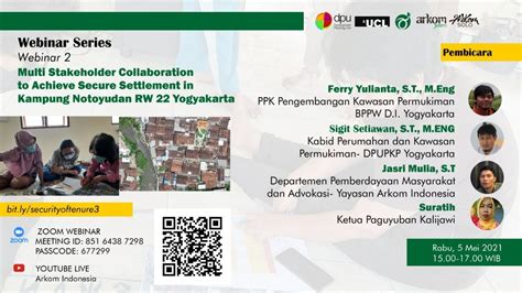 webinar  collaboration  achieve safe settlements  kampung notoyudan rw  yogyakarta youtube