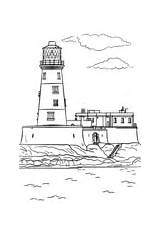 Lighthouse Coloring Longstone Ludington Sable Michigan Point Big sketch template