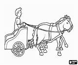 Ancient Chariot Roman Coloring Rome Pages Empire Citizen Horses His Drawn Two Printable sketch template