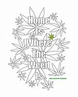 Weed Marijuana Printable Stoner Inappropriate Pothead Artful Insulting sketch template