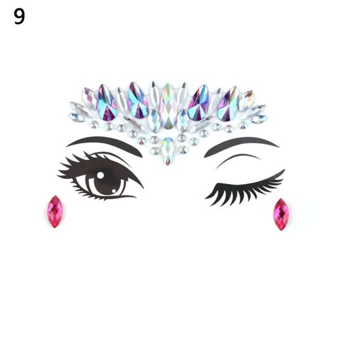adhesive face gems rhinestone temporary tattoos jewels festival party