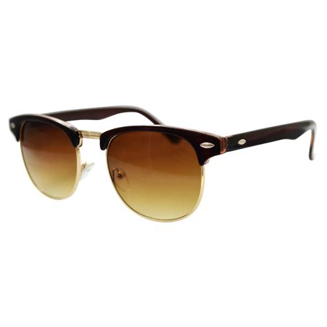 brown clubmaster sunglasses  gold accents