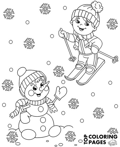 winter coloring sheet   snowman