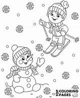 Winter Coloring Skiing Pages Boy Printable Topcoloringpages Children Print Color sketch template