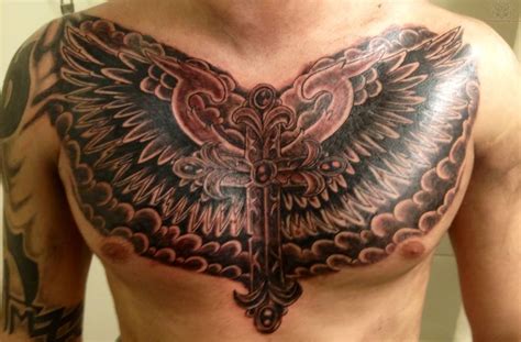 cross tattoos on chest tattoos of crosses