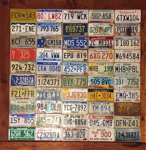 complete set   state  license plates craft condition etsy