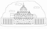 Vatican Vaticano Colorear Vatikan Trevi Fontana Pantheon Ciudad Ausmalbild Roma Supercoloring sketch template