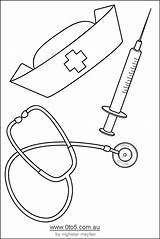 Nurse Clip Coloring Printable Pages Template Graduation Nursing Clipart Drawing Nurses Hat Doctor Kids Tools Stethoscope Google Cut Outs Cards sketch template