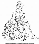 Coloring Madonna Pages Meadow Raphael Mary Son Mother Getcolorings Color sketch template