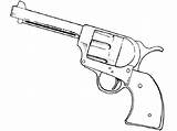 Revolver Coloring4free Dibujo Pistolas sketch template