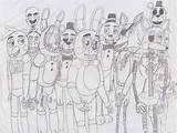 Coloring Pages Drawing Fnaf Naf Group Animatronics Puppet Drawings Mangle Sketch Freddy Bonnie Template Puppets Ever Bb Choose Board Deviantart sketch template