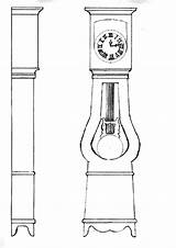Clock Grandfather Coloring Pages Designing Draw sketch template