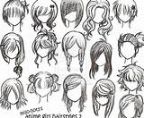 Anime Draw Girl Hairstyles Drawing Girls Hair Easy Drawings Manga Cute Hairstyle Female Styles Short Drawn Style Step Women Cartoon sketch template