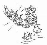 Dragon Boat Festival Coloring Pages Chinese Colouring Printable Getcolorings Print Color Family sketch template