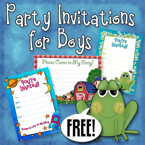printable boys birthday party invitations hubpages