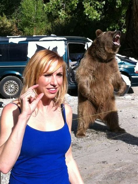 Kari Byron Holding Up Two Fingers Like To Show The Size