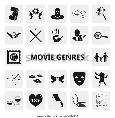 genre symbols simple icon set stock vector royalty   shutterstock