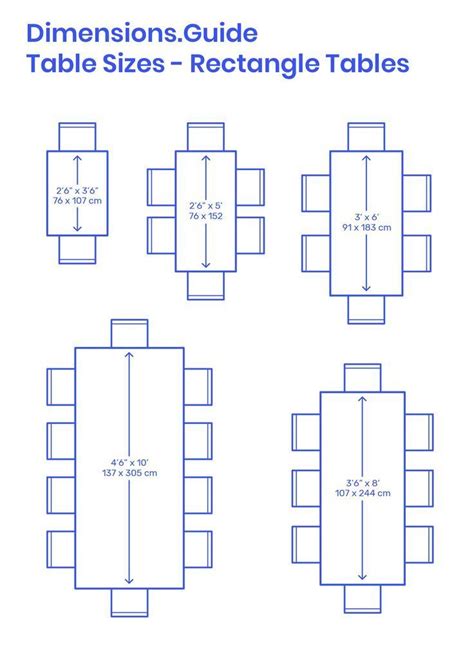 variationen der groesse von rechtecktabellen dining table dimensions