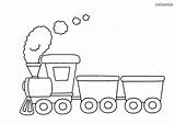 Train Coloring Pages Template Wagon Simple Engine Cars Templates sketch template