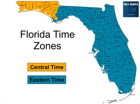 floridas desire   daylight savings time permanent  shift  time zone map mci