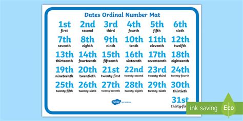 ordinal number activity mat ordinal number mat